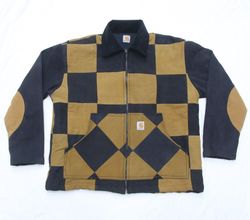 CR1016 Upcycled Brown & Black Checkerboard Work Ja..