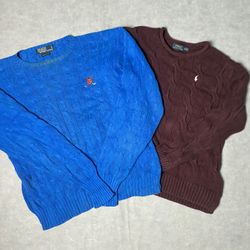 Pull en tricot à mailles torsadées Ralph Lauren (Z..