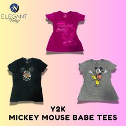 Y2K Mickey Mouse Baby Tees - EV1539