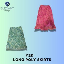 Y2K Long Poly Skirts - EV1541