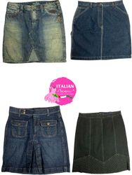 :y2k cargo style denim midi skirts