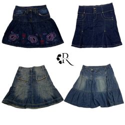 Y2K Britney Era Girl Denim Mdi Skirts RW-1331