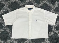 Fs-39 Upcycled polo boxy crop shirt