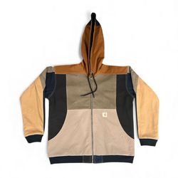 Fs-40 Upcycled Carhartt Canvas Patchwork Hoodie