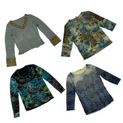 Y2K Oceanic Blue Full Sleeve Tops