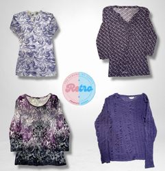 Top V-Neck Géométrique Boho – Violet Foncé (E)