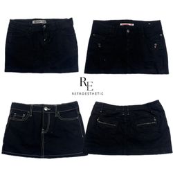 Y2K London Night Black Sexy Mini Skirts RE-2612