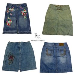 Y2K Everyday Naturals Denim Midi Skirts RE-2615