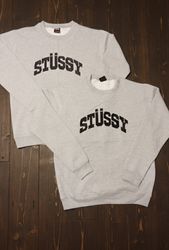 Stussy retravailler style sweat-shirt gris