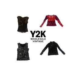 Y2K European Mesh Long sleeve Tops (YWV10)