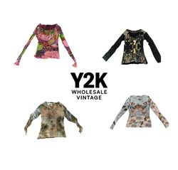 Y2K European Mesh Long sleeve Tops (YWV12)