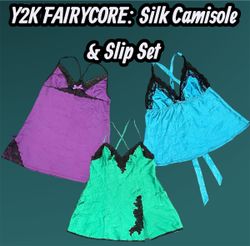 Y2K FAIRYCORE: Silk Camisole & Slip Set - e1 (11/1..