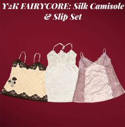 Y2K FAIRYCORE: Silk Camisole & Slip Set - e2 (11/1..
