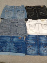 HD1269 Ladies Y2K Denim Micro Mini Skirts