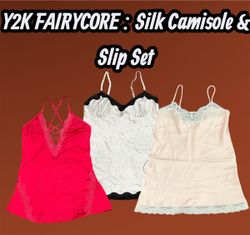 Y2K FAIRYCORE: Silk Camisole & Slip Set - e5 (11/1..