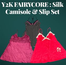 Y2K FAIRYCORE: Silk Camisole & Slip Set - e6 (11/1..