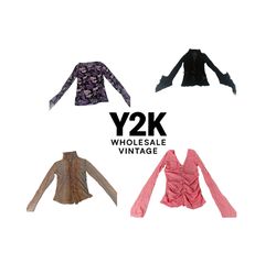 Y2K European Mesh Long sleeve Tops (YWV26)