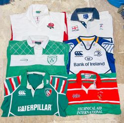 lot de maillots de rugby de club vintage mélangés ..