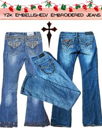 Y2K EMBROIDERED OR EMBELLISHED BOOTCUT JEANS