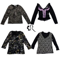 Y2K Date & Night Grunge Full sleeve Printed Tops R..