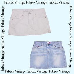 (FV-743) Y2K Denim Micro Mini & Mini Skirt Back po..