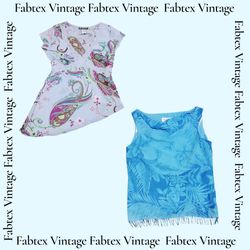(FV-706) Aqua Blue Floral Tops Bundle | Fresh Summ..