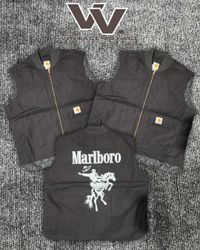Carhartt x malboro reworked style black gilets