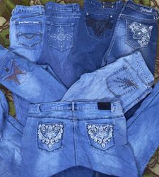 Vintage Y2K Pocket Jeans Bundle | Beaded Backprint..