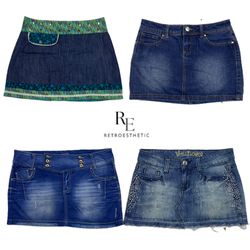 Y2K NYC IT Girl Denim Mini Skirts RE-2636