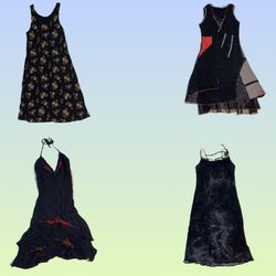 Y2K Abiti neri lunghi (TS-1789)