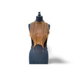 TOP CON COLLO ALTO IN CORDUROY RICICLATO