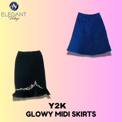 Y2K Glowy Midi Skirts - EV1558