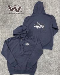 Stussy reworked style navy colour zipper hoodies 1..