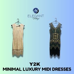 Y2K Minimal Luxury Midi Dresses - EV1572
