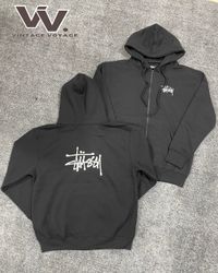 スタシーのリワークスタイルの黒いジッパーフードパーカー 1312