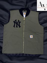 Carhartt rework style gilet di colore oliva