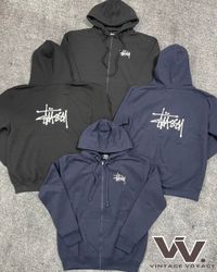Stussy reworked style black, navy colour zipper ho..