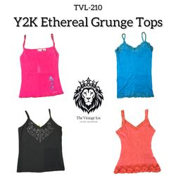Y2k Ethereal Grunge Cami Tops (TVL-210)