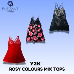 Y2K Rosy Colours Mix Tops - EV1590