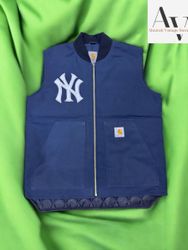 gilet blu in stile rework Carhartt