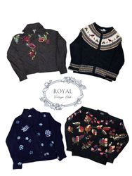 Vintage / Y2K besticktes Strickwaren-Bundle – Cott..