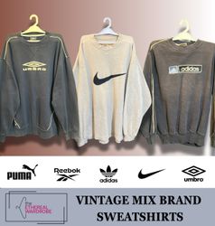 Pulls vintage de marque incluant Nike, Adidas, Ree..