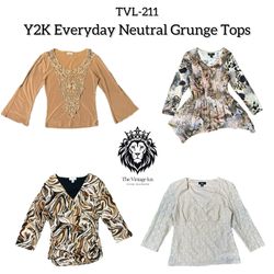 Y2K Everyday Neutral Grunge Tops (TVL-211)