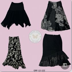 Saia de Poliéster Impressa Preta – Conforto e Esti..