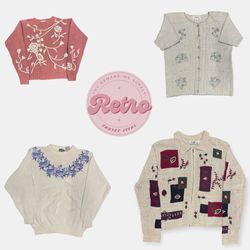 Vintage Floral Sweater Set – Bestickte & Patchwork..