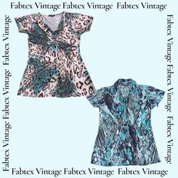 (FV-708) Aqua Breeze Y2K Floral Tops Bundle