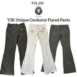 Pantalons évasés en velours côtelé Y2K Unique (TVL..