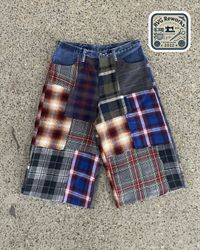 Shorts in flanella patchwork riciclata