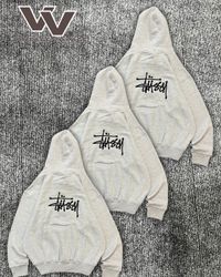 Stussy retravaillé style pull à capuche gris 1512