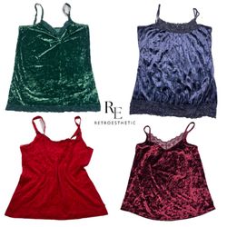 Y2K Soft Girl Velvet Cami Tops RE-2640